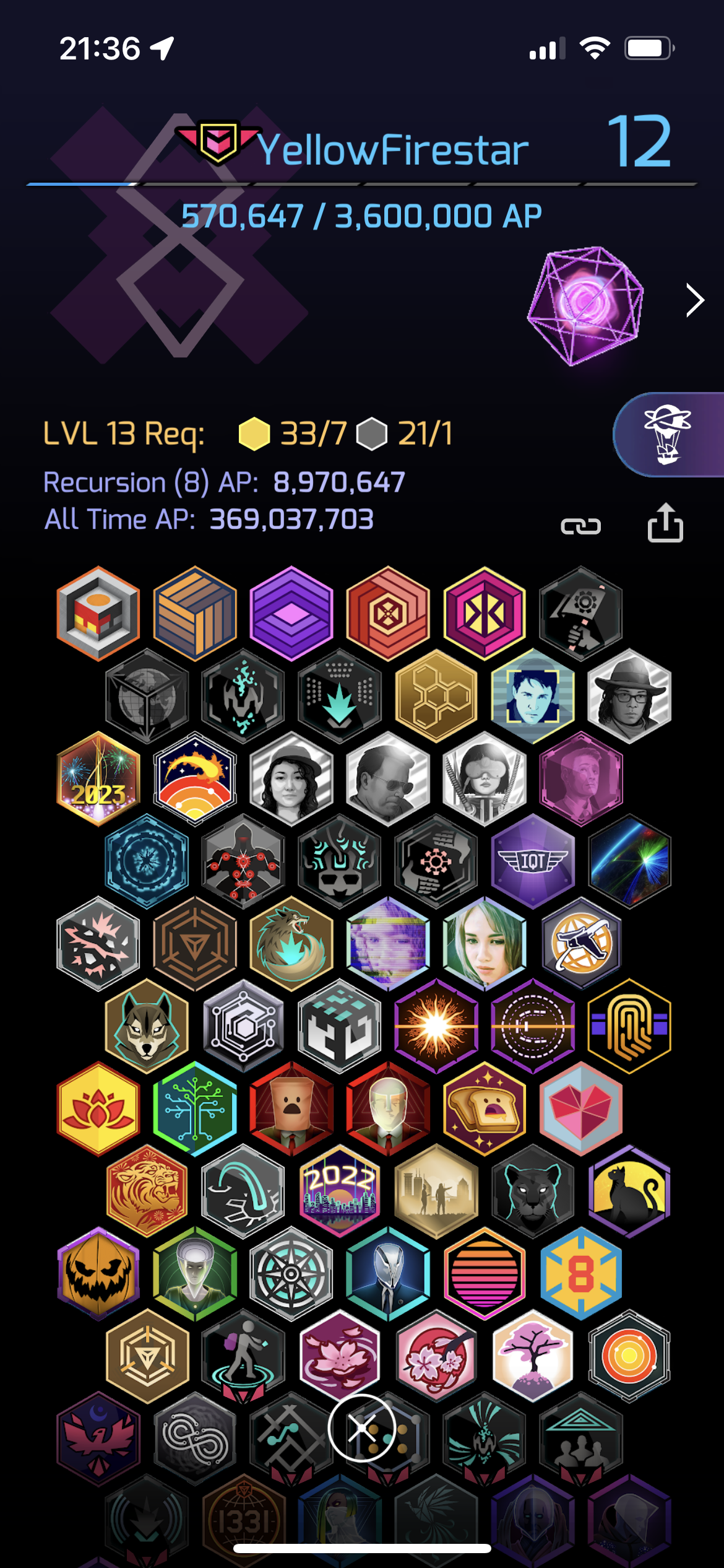 image of agent YeIIowFirestar's 'profile page